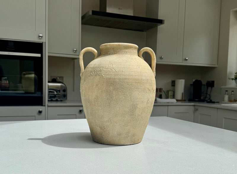 Large Rustic Terracotta Effect Amphora Vase 32cm