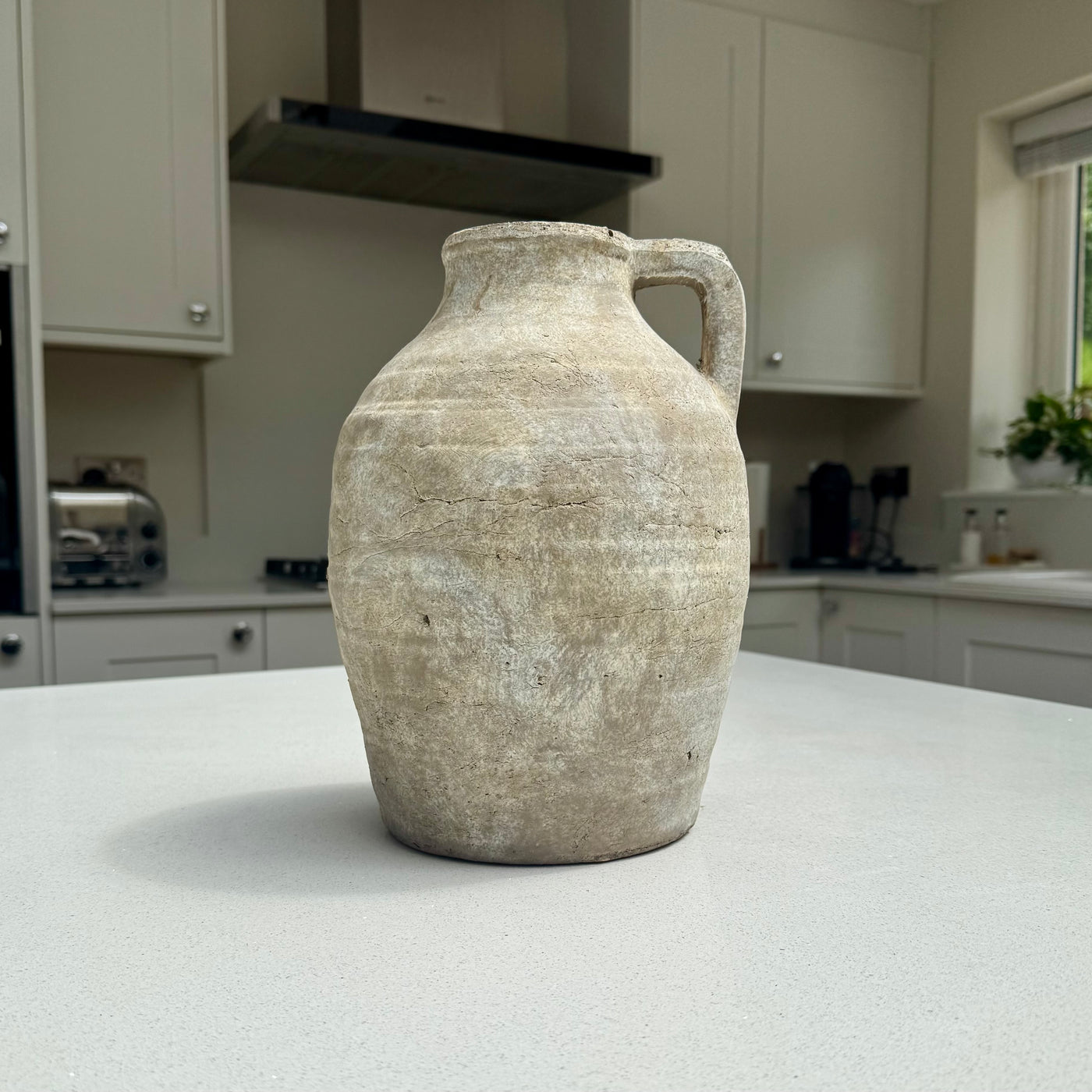 Large Ellie terracotta Jug Vase in Natural Stone 28cm