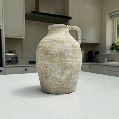 Large Ellie terracotta Jug Vase in Natural Stone 28cm