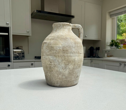 Large Ellie Teracotta Jug Vase in Natural Stone 28cm