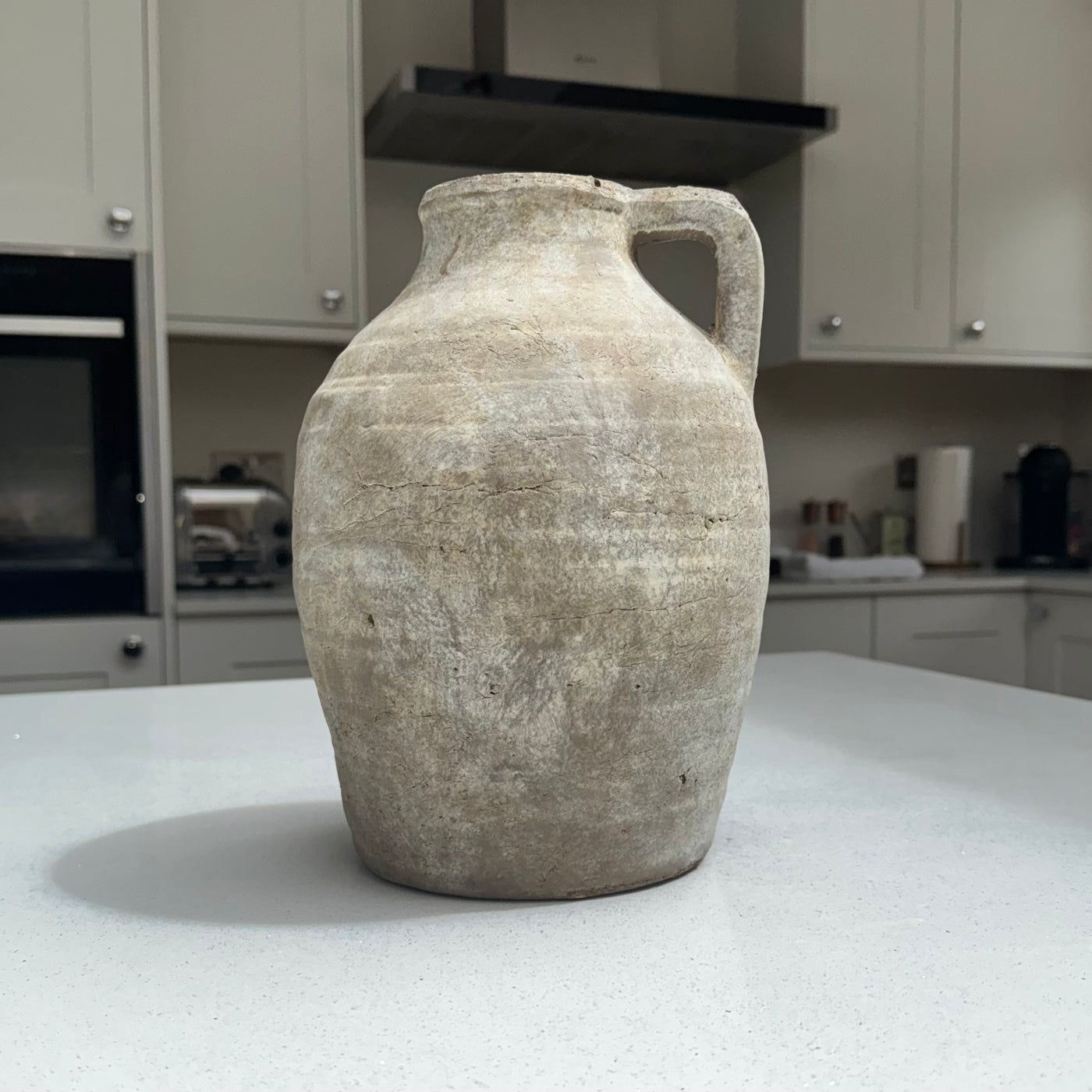 Large Ellie terracotta Jug Vase in Natural Stone 28cm