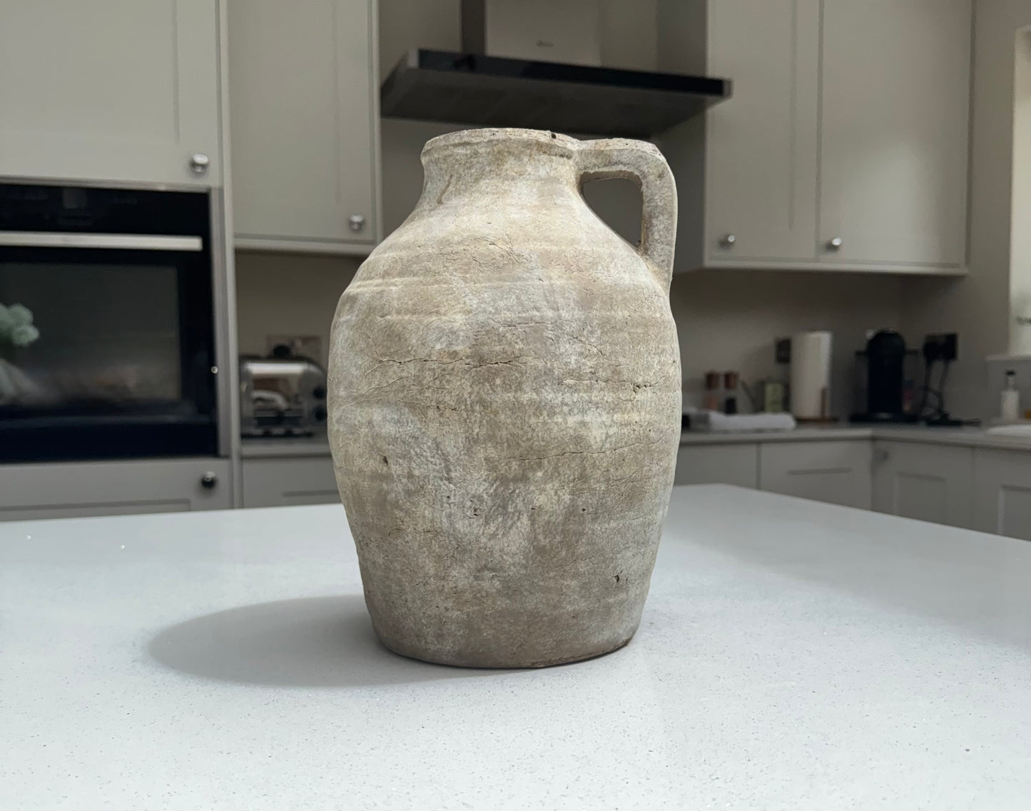 Large Ellie Teracotta Jug Vase in Natural Stone 28cm