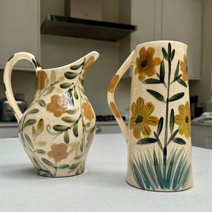 Handmade Floral Ceramic Jug Vase 24cm
