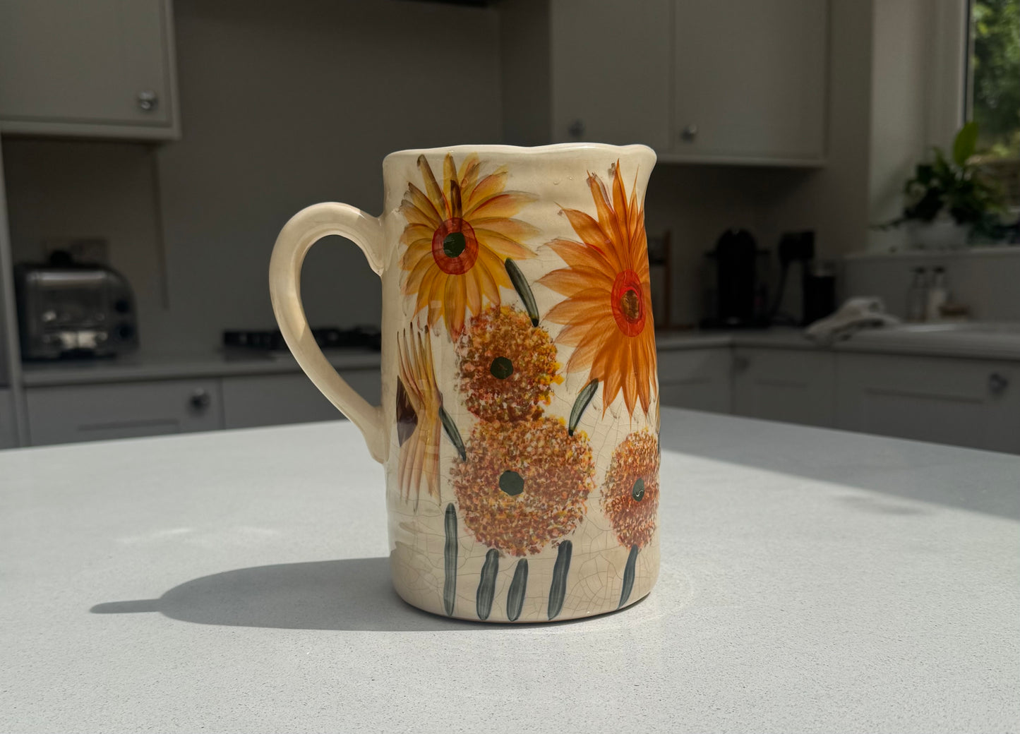 Medium Sunflower Ceramic Jug Vase 20cm