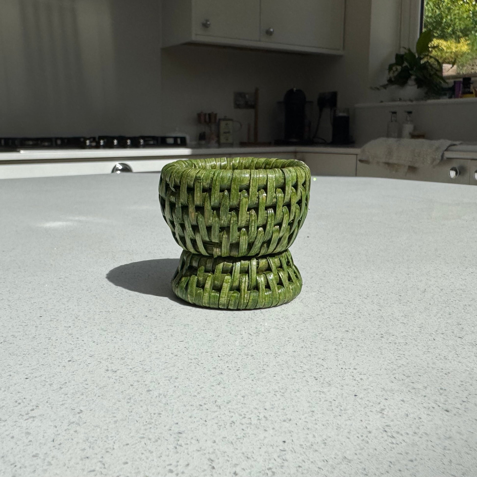 Rattan Egg Cup in Sage Green
