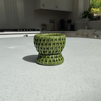 Rattan Egg Cup in Sage Green