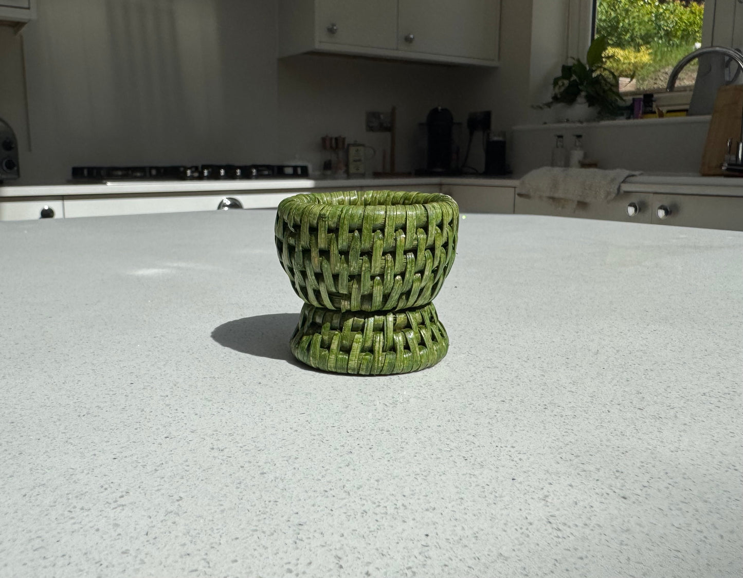 Rattan Egg Cup in Sage Green