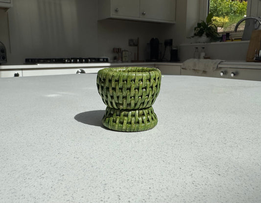 Rattan Egg Cup in Sage Green