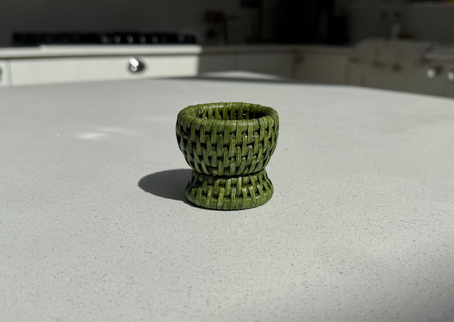 Rattan Egg Cup in Sage Green