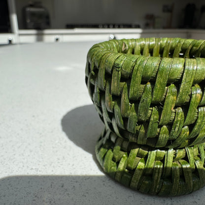 Rattan Egg Cup in Sage Green
