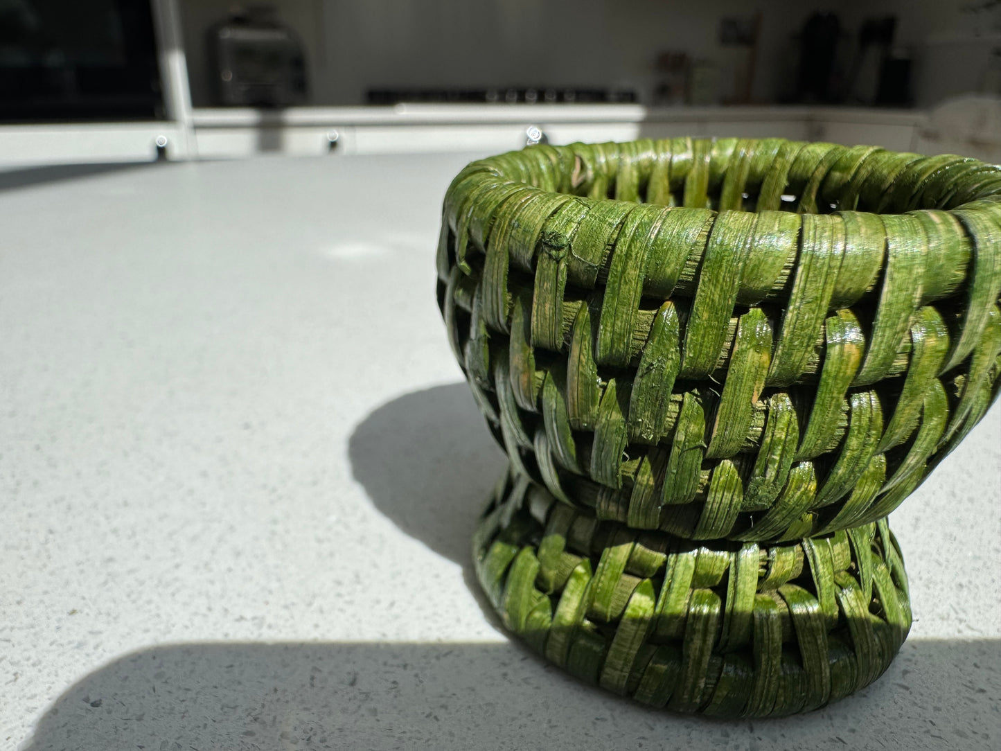 Rattan Egg Cup in Sage Green