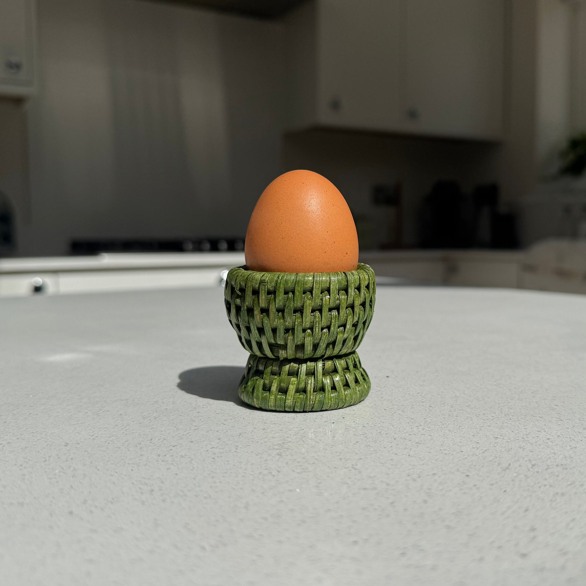 Rattan Egg Cup in Sage Green