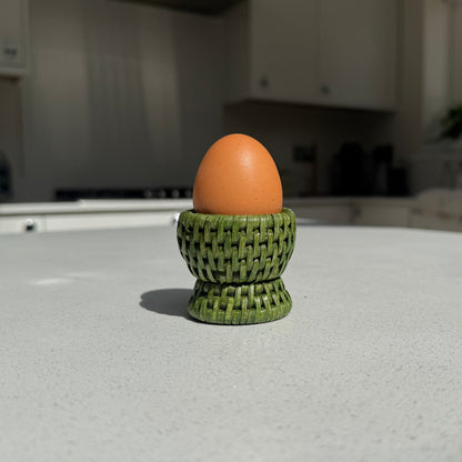 Rattan Egg Cup in Sage Green