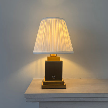 Brushed gold Beaumont cordless rechargeable table lamp