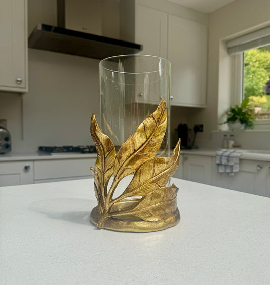 Leaf Candle Holder in Gold