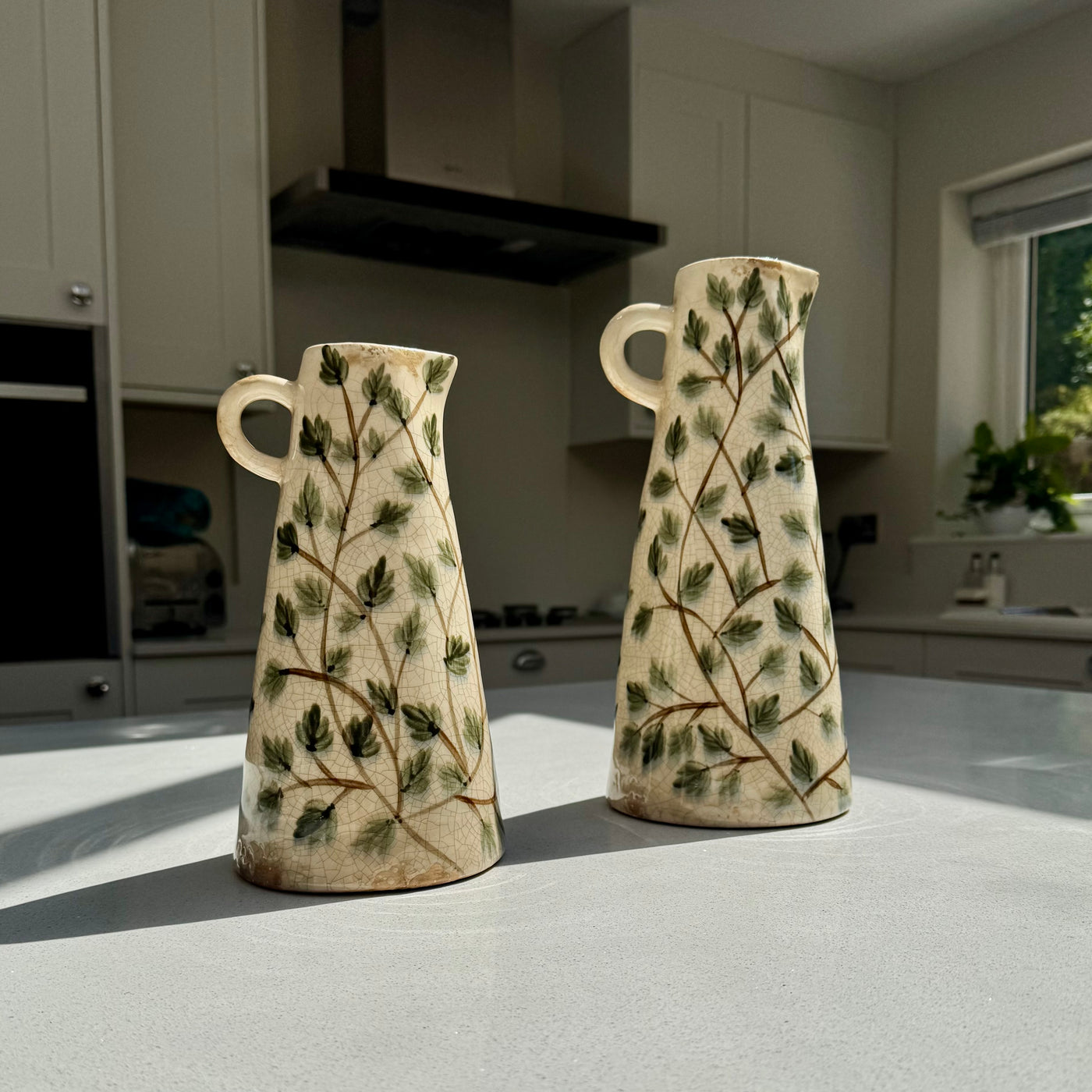 Botanical Tall Ceramic Jug Vase in various sizes – Medium