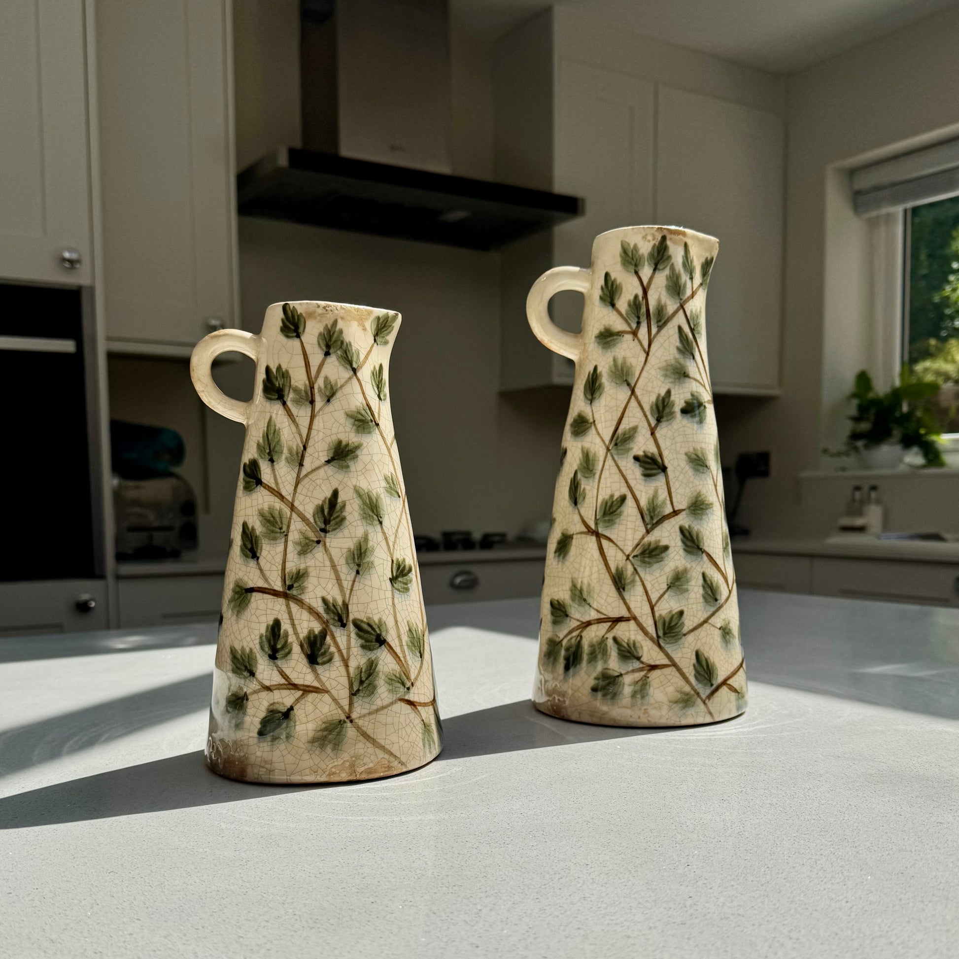 Botanical Tall Ceramic Jug Vase in various sizes – Medium