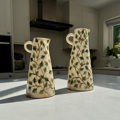 Botanical Tall Ceramic Jug Vase in various sizes – Medium