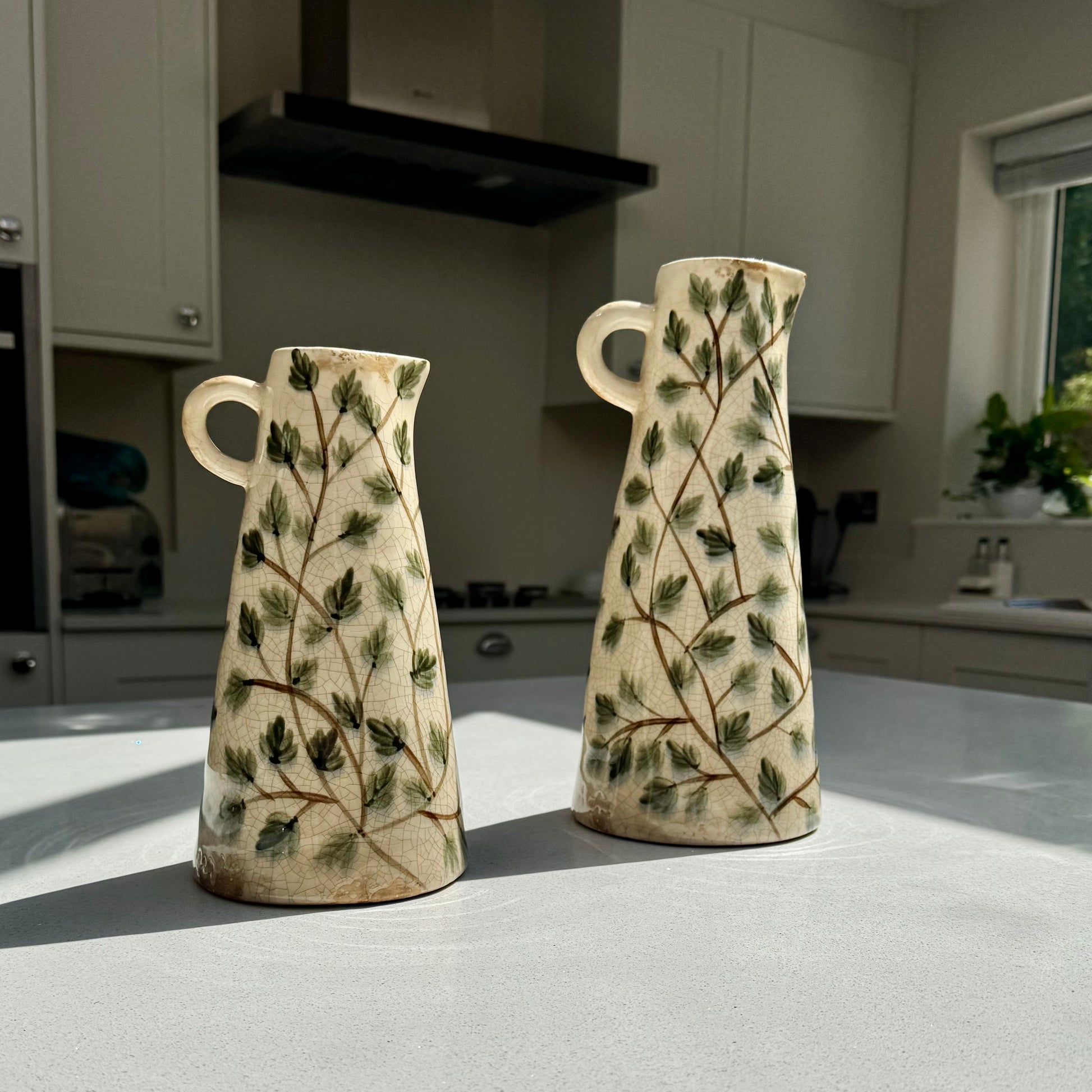 Botanical Tall Ceramic Jug Vase in various sizes – Large