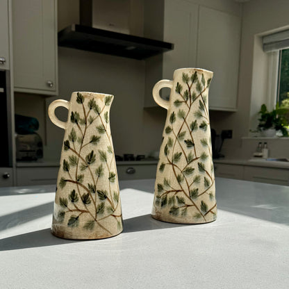 Botanical Tall Ceramic Jug Vase in various sizes – Large