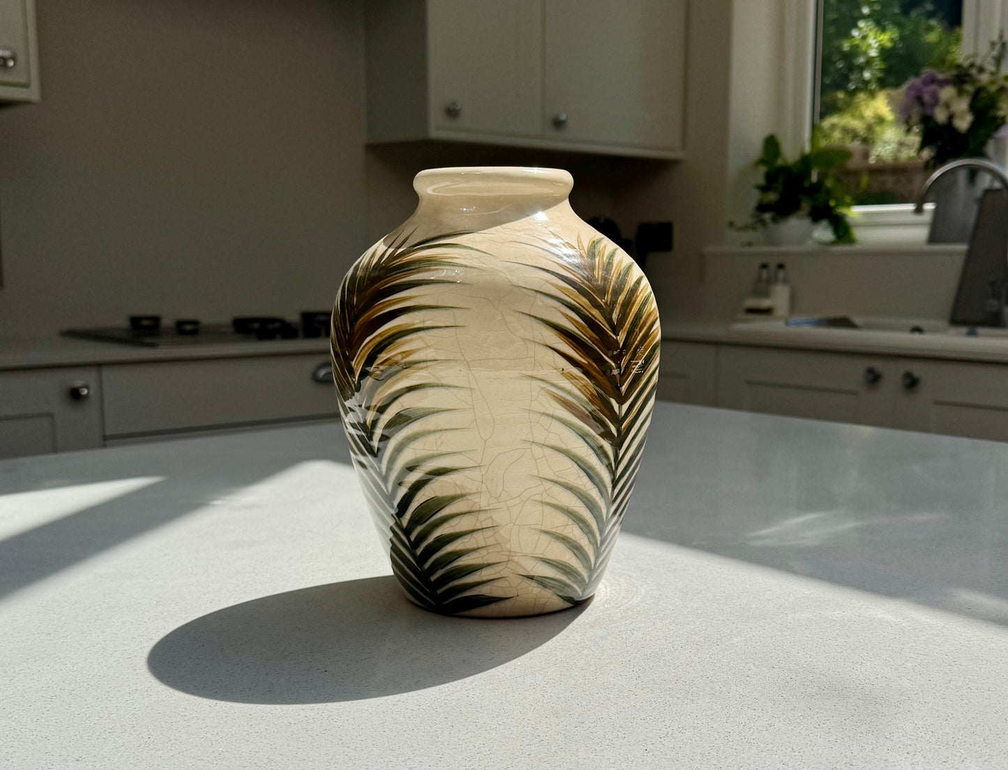 Handmade Letty Ceramic Crackle Glaze Vase 23cm