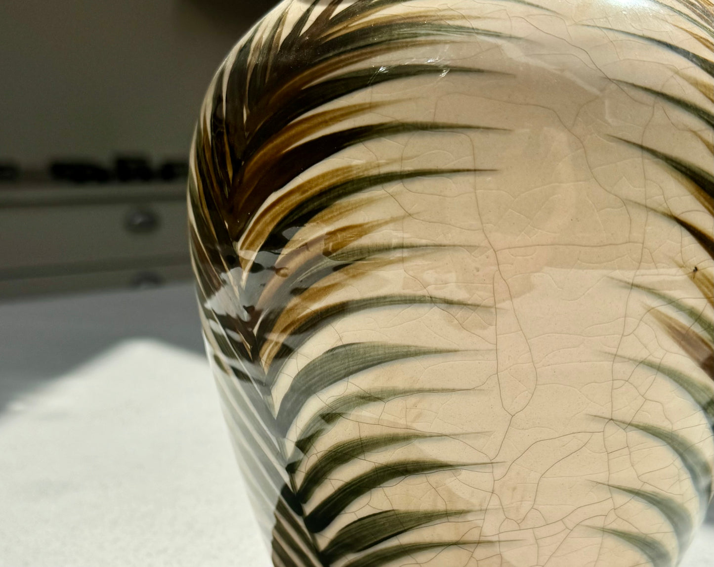 Handmade Letty Ceramic Crackle Glaze Vase 23cm