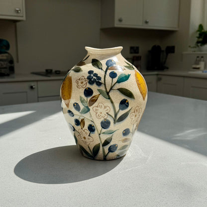 Lemon Ceramic Crackle Glaze Vase 21.5cm