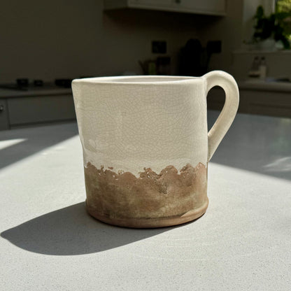 Ido Cream and Terracotta Ceramic Jug Vase in Various Sizes – Large (22cm)