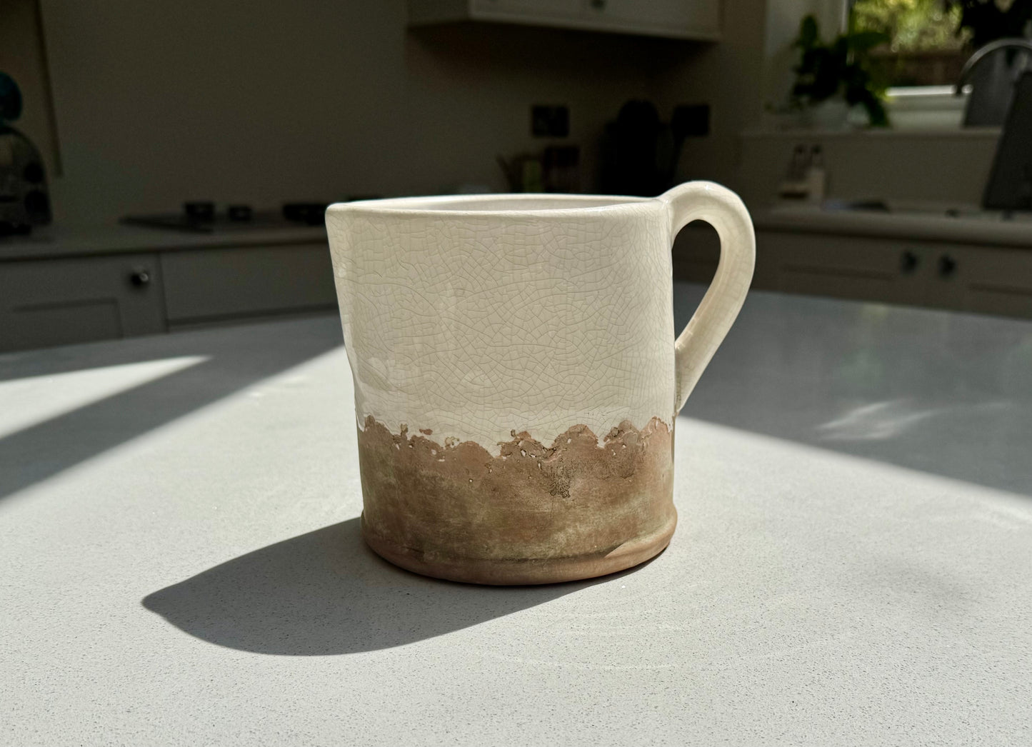 Ido Cream and Terracotta Ceramic Jug Vase 19cm
