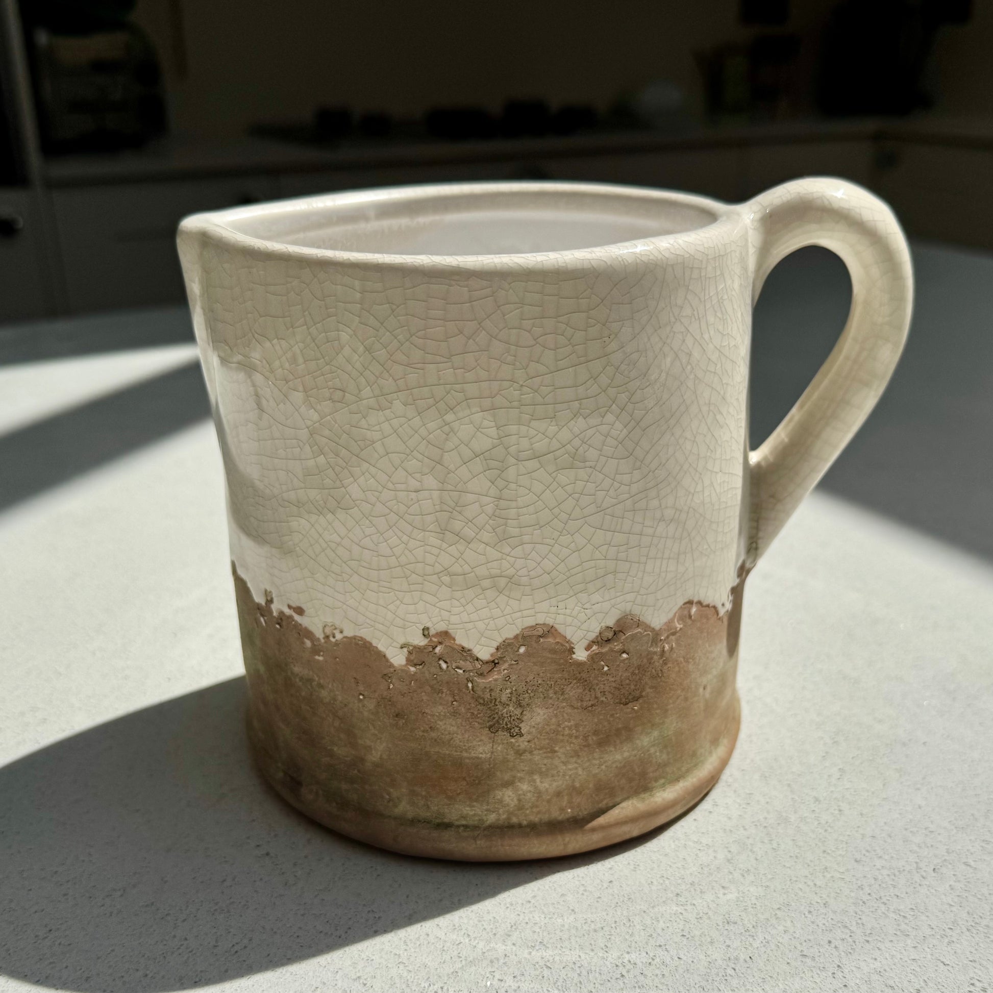 Ido Cream and Terracotta Ceramic Jug Vase in Various Sizes