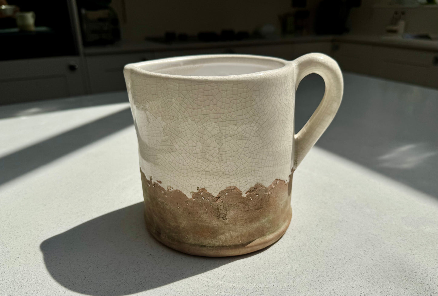 Ido Cream and Terracotta Ceramic Jug Vase 19cm