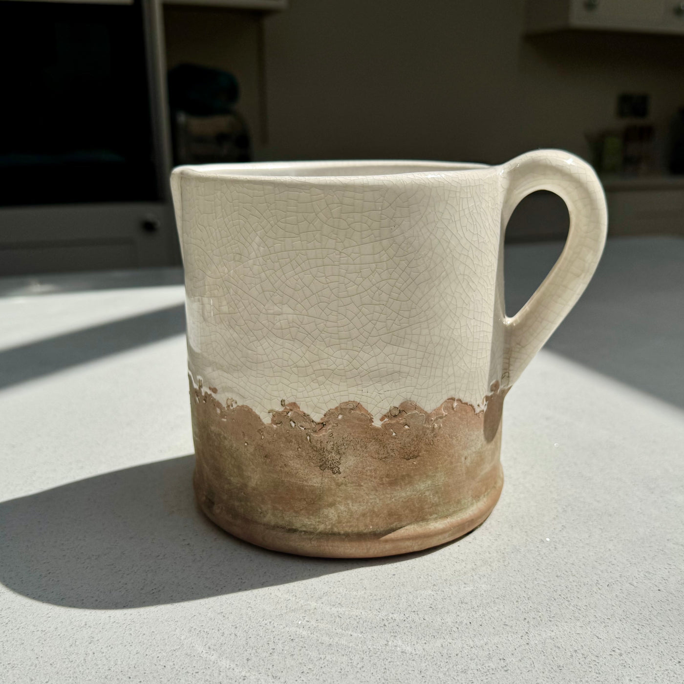 Ido Cream and Terracotta Ceramic Jug Vase in Various Sizes