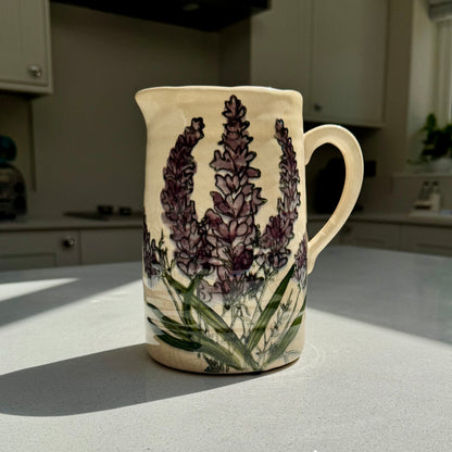 Handmade Lavender Ceramic Crackled Jug Vase 20cm