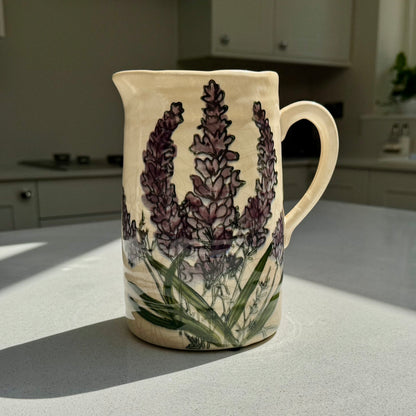 Handmade Lavender Ceramic Crackled Jug Vase 20cm