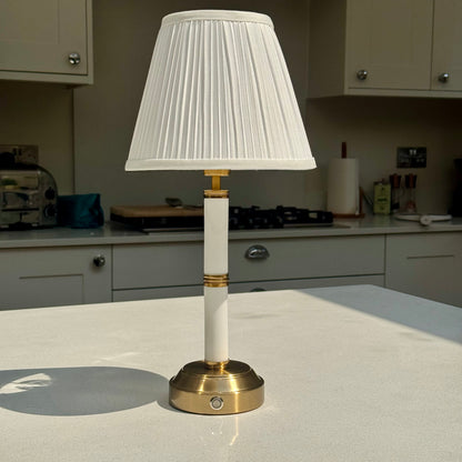 Kensington Rechargeable Table Lamp in Marble and Brushed Gold