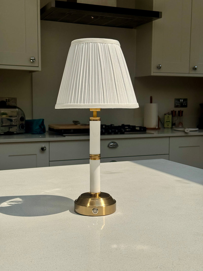 Kensington Rechargeable Table Lamp in Marble and Brushed Gold