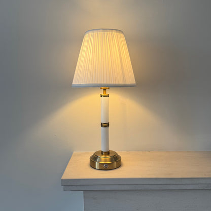 Kensington Rechargeable Table Lamp in Marble and Brushed Gold