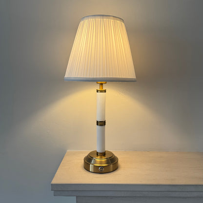 Kensington Rechargeable Table Lamp in Marble and Brushed Gold