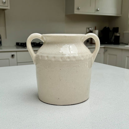 Handmade Amphora Ceramic Double Handle Vase 22.5cm