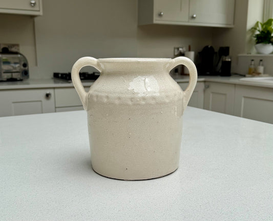 Handmade Amphora Ceramic Double Handle Vase 22.5cm
