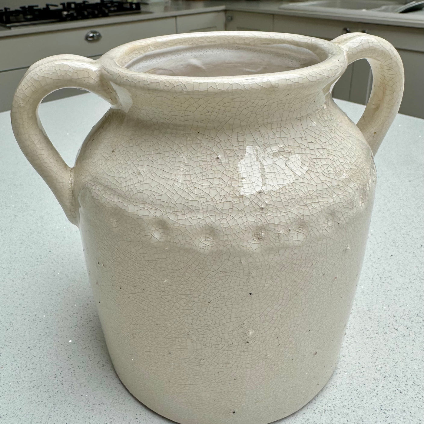 Handmade Amphora Ceramic Double Handle Vase 22.5cm