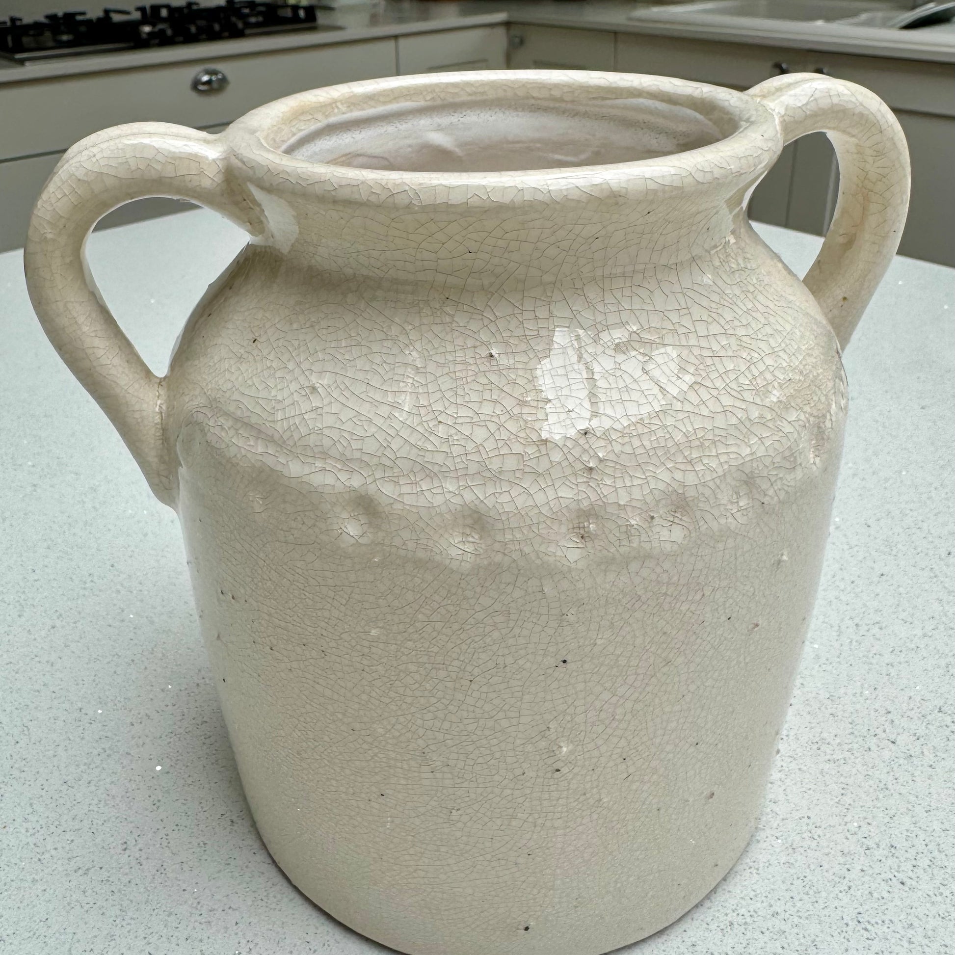 Handmade Amphora Ceramic Double Handle Vase 22.5cm