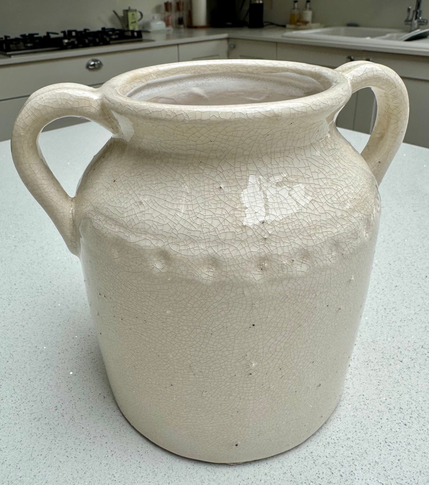 Handmade Amphora Ceramic Double Handle Vase 22.5cm