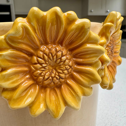 Handmade Textured Sunflower Ceramic Pot 13cm