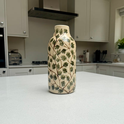 Crackle-glaze botanical vase for country home styling