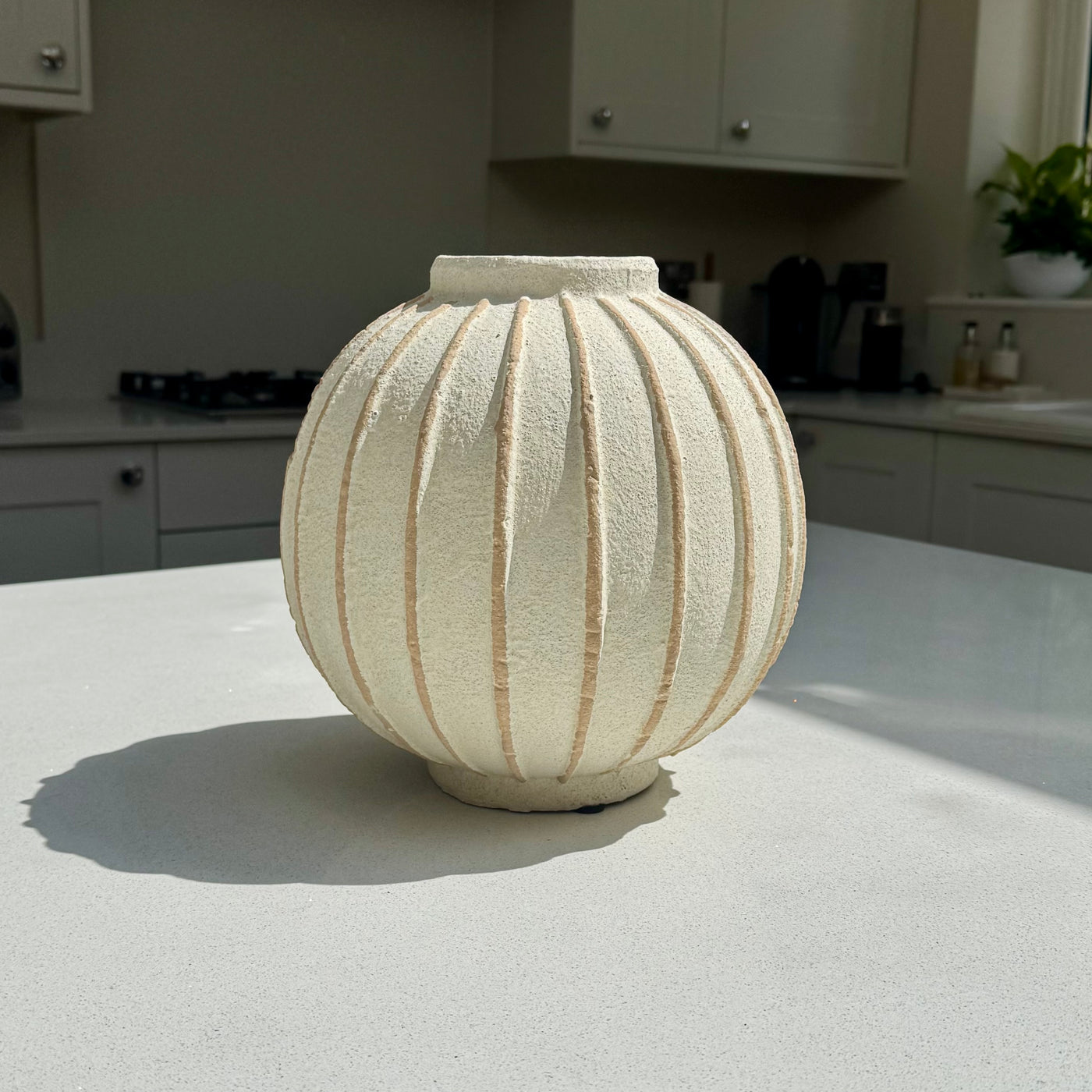 Marlow Textured Ribbed Ceramic Vase 25cm