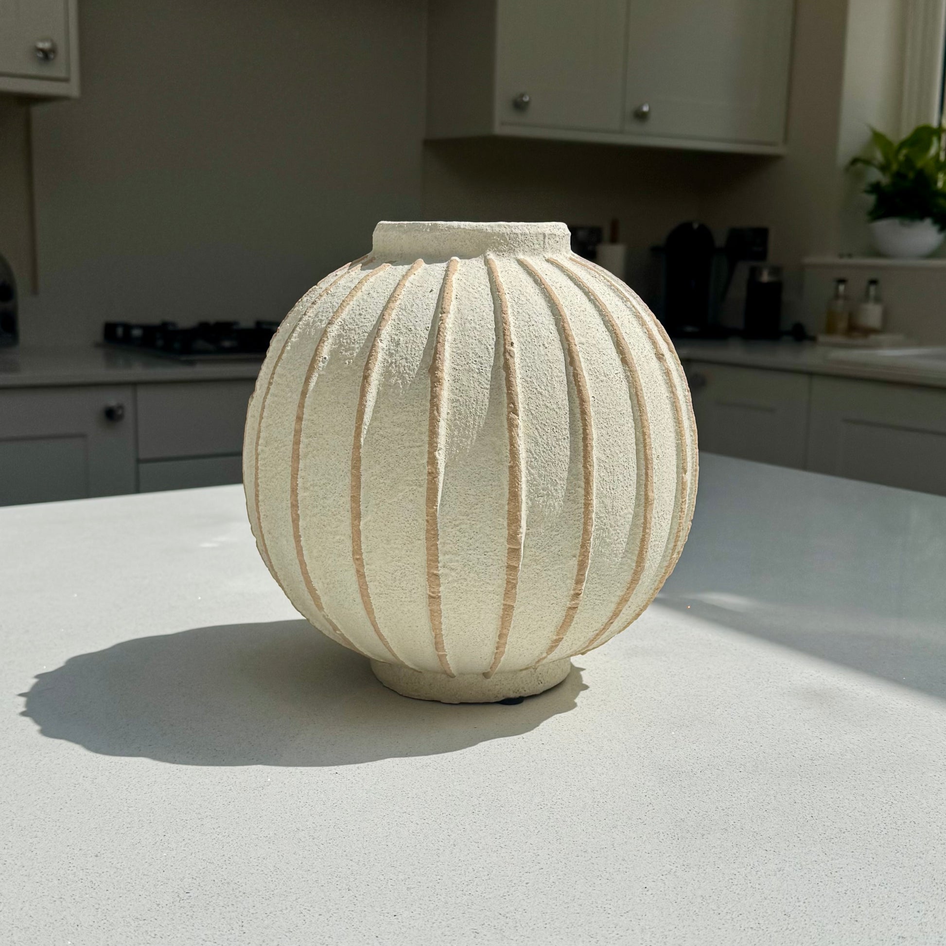Marlow Textured Ribbed Ceramic Vase 25cm
