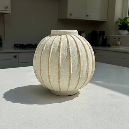 Marlow Textured Ribbed Ceramic Vase 25cm