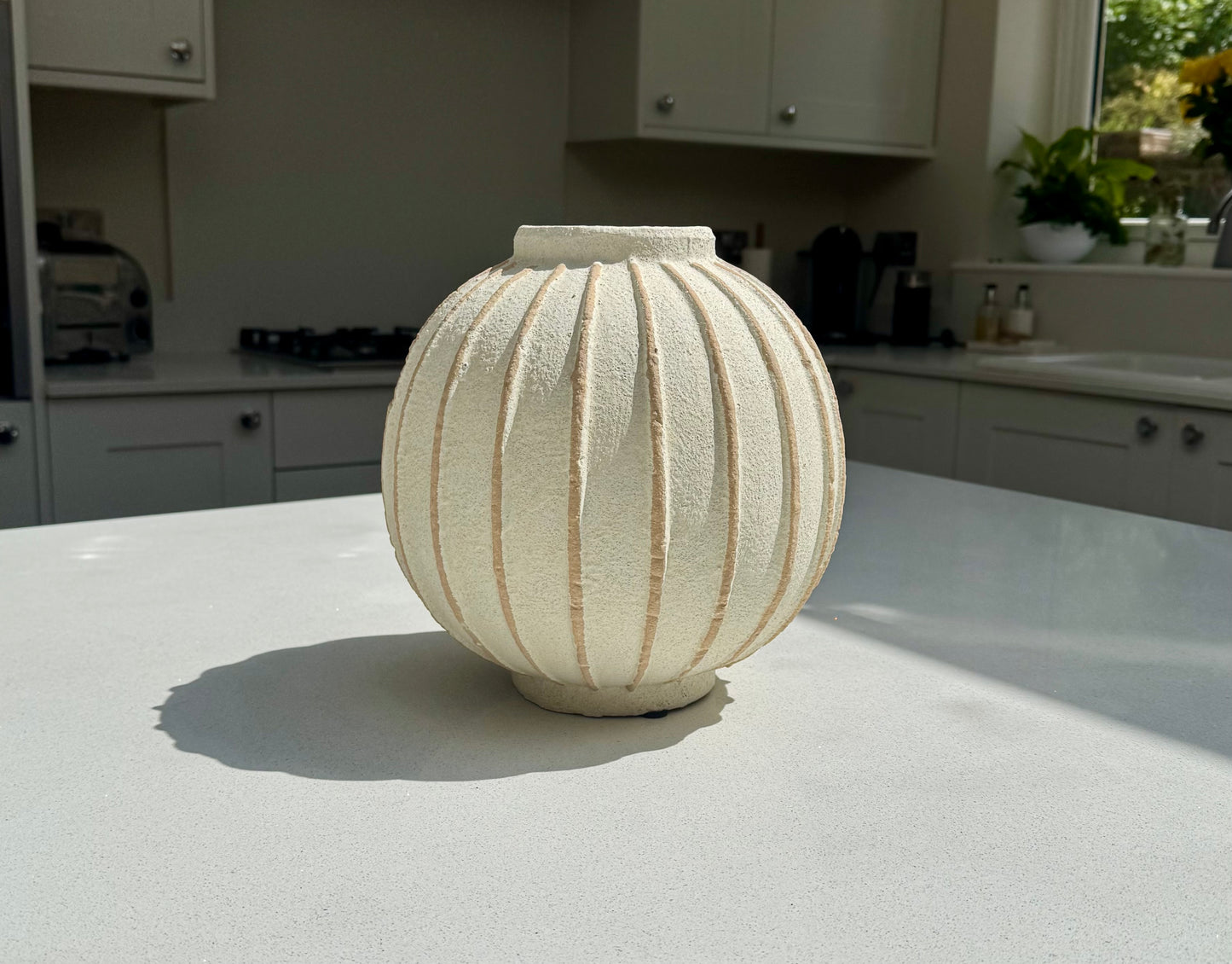 Marlow Textured Ribbed Ceramic Vase 25cm