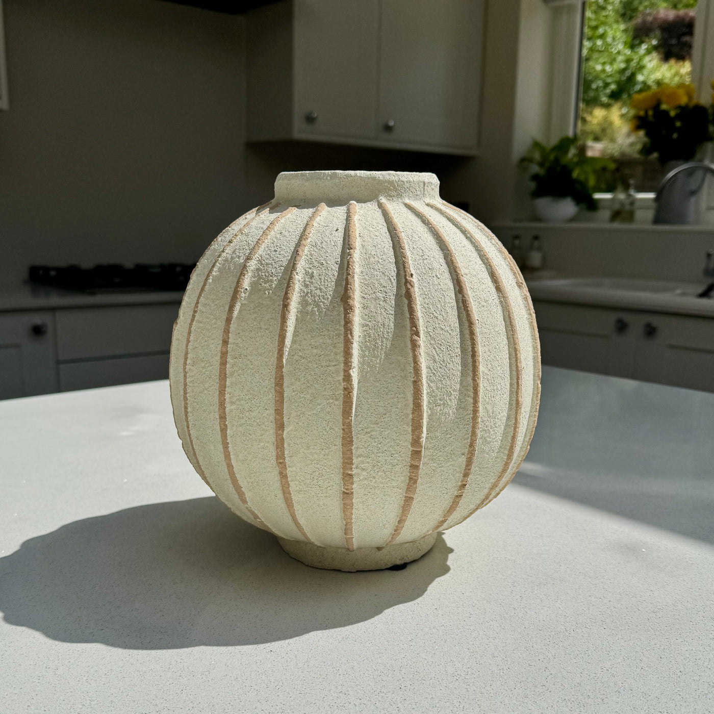 Marlow Textured Ribbed Ceramic Vase 25cm